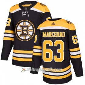 Män Ishockey Boston Bruins Tröja Brad Marchand 63 Adidas 2017-2018 Svart Authentic
